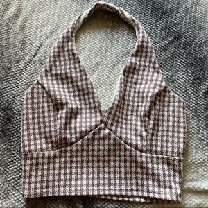 NEW Gingham Halter Crop Top Size Medium